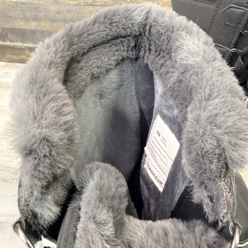 JBU Sabine Ladies' Water Resistant Winter Faux Fur Snow Boot Black Size 8 - Picture 10 of 12